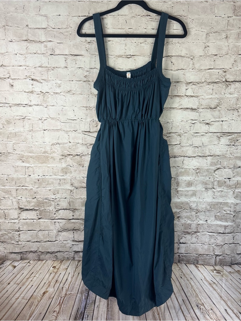 Daily Practice Anthropologie Large Keeseville Sleeveless Smocked Dress Blue Lg L - Picture 2 of 13